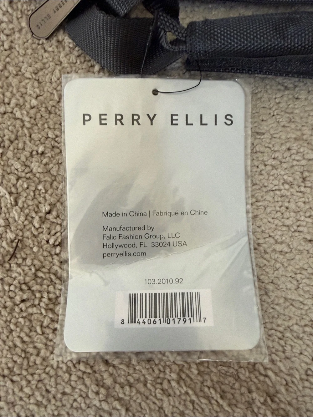 Perry Ellis Duffel Bag with Blue Zip Accent - NWT